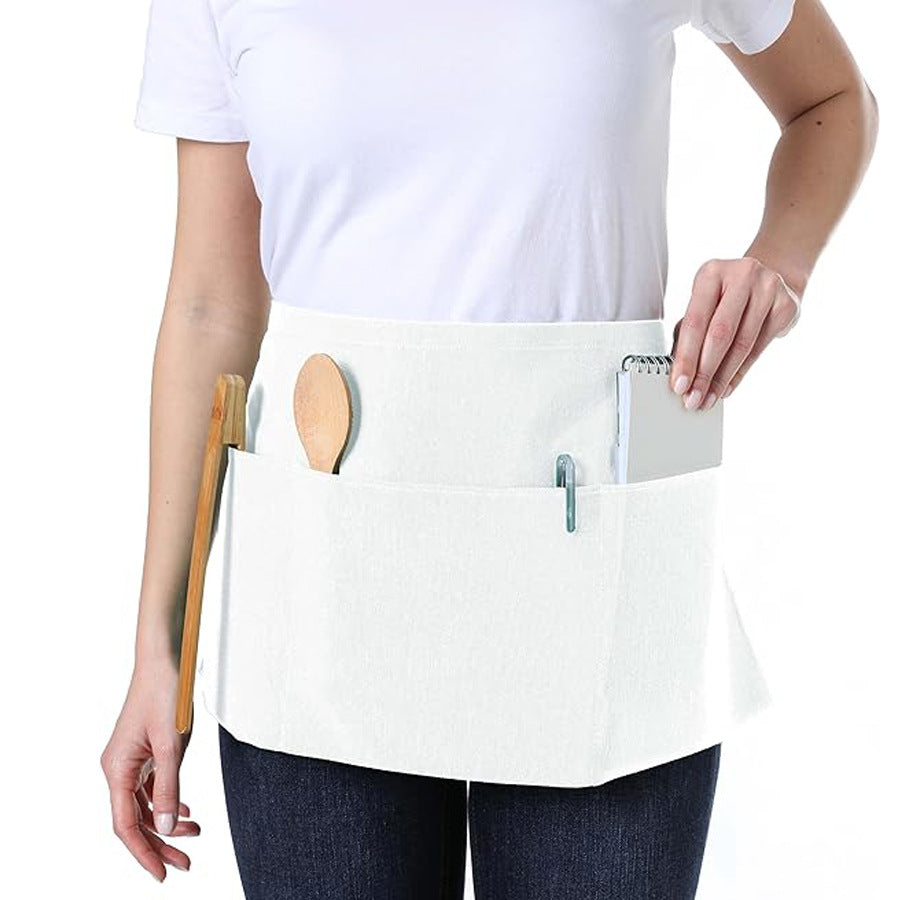 Waiter Apron Black Waterproof And Antifouling Kitchen Work Half-length