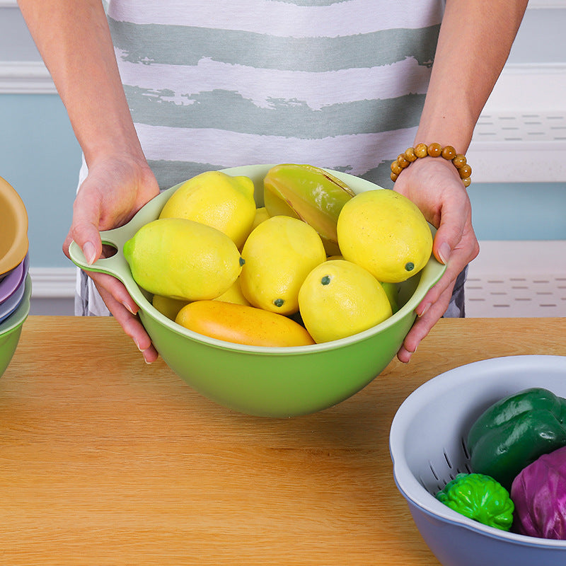 Fruit And Vegetable Plastic Kitchen Double-layer Washing Filter Basket