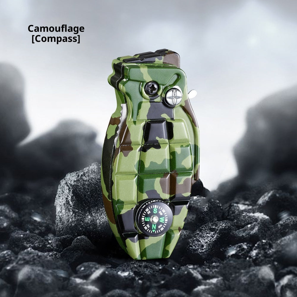 Creative Grenade-shaped Windproof Lighter With Knife
