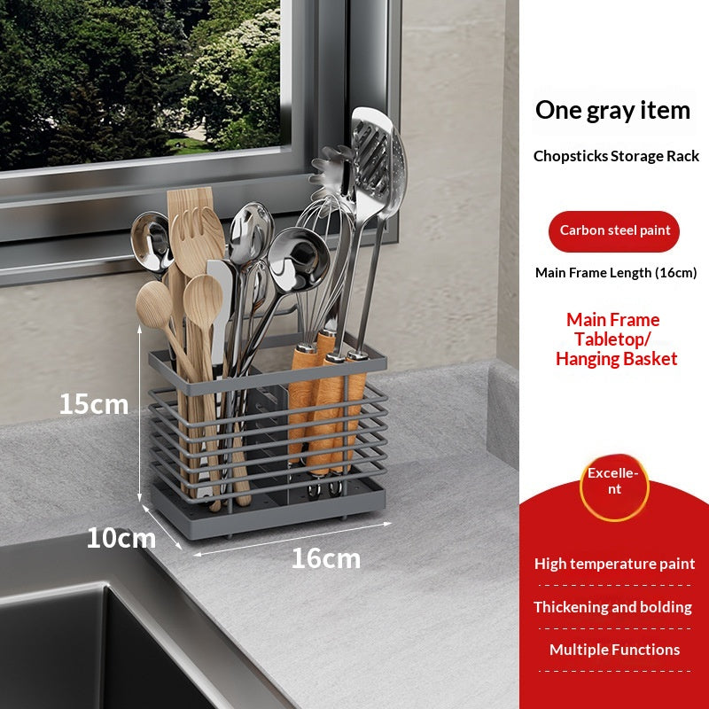 Wall-mounted Kitchen Drying Rack For Chopsticks Storage