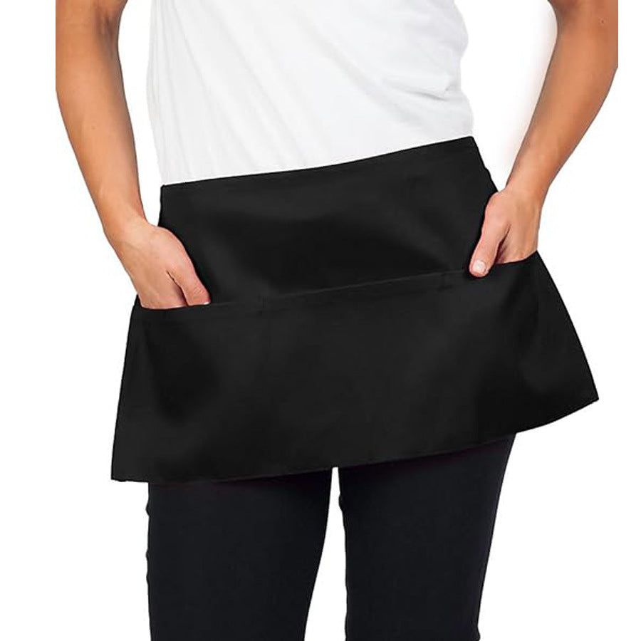 Waiter Apron Black Waterproof And Antifouling Kitchen Work Half-length