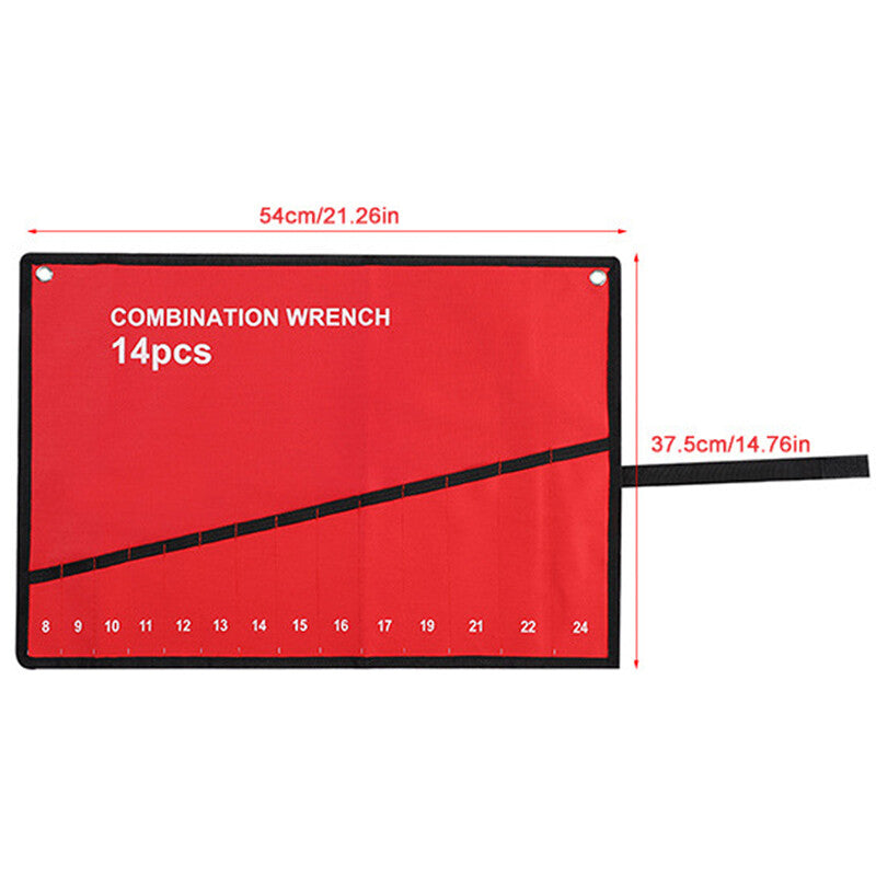 25 Pocket Canvas Spanner Wrench Storage Bag Tool Roll Up Organizer ...