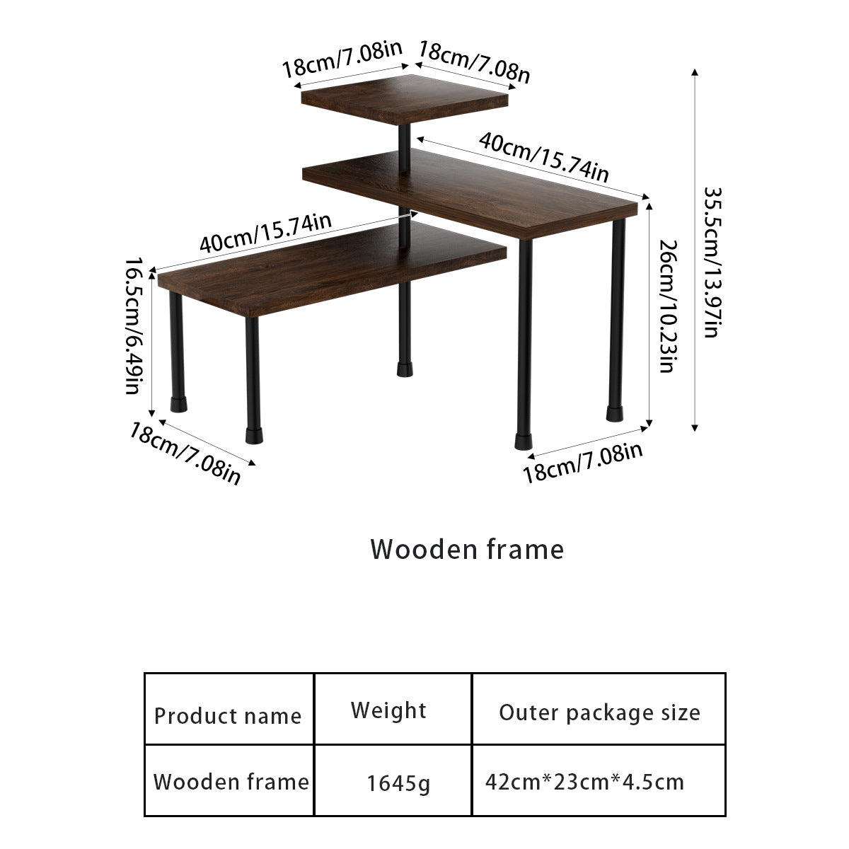 Wooden Shelf Multi-layer Kitchen Spice Storage Rack