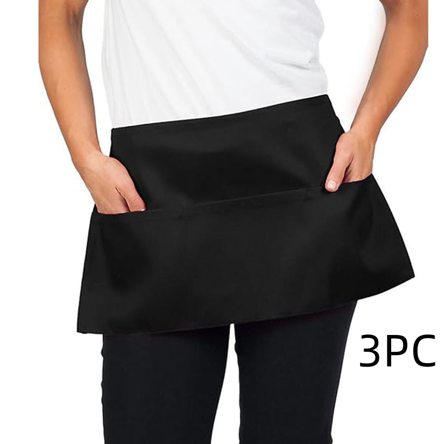 Waiter Apron Black Waterproof And Antifouling Kitchen Work Half-length