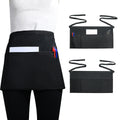 Waiter Apron Black Waterproof And Antifouling Kitchen Work Half-length