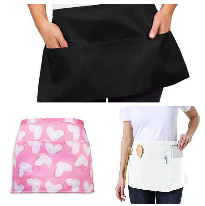 Waiter Apron Black Waterproof And Antifouling Kitchen Work Half-length