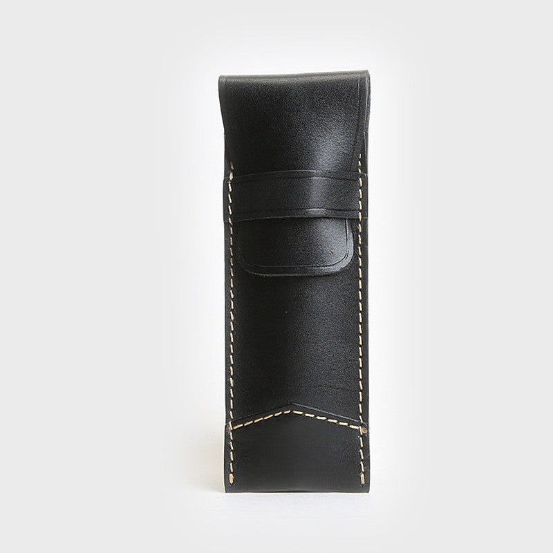 Vintage Handmade Pencil Case Vegetable Tanned Cowhide Simple