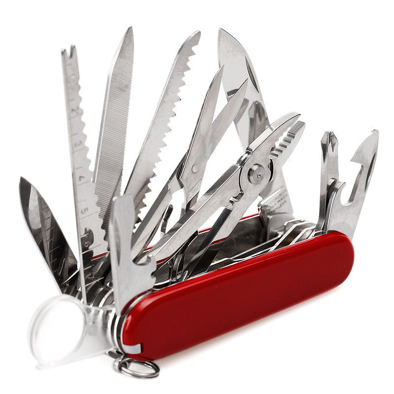 Black Red Stainless Steel Multi-function Knife 17 Parts 30 Function...