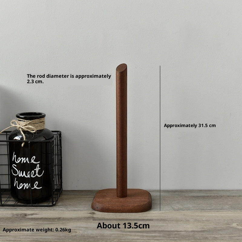 Walnut Solid Wood Roll Paper For Kitchen Uses Storage Rack