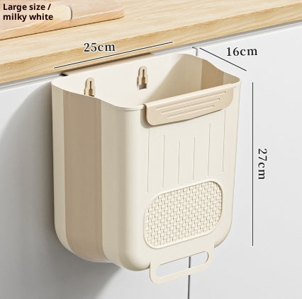 Kitchen Wall-mounted Trash Can, Household Foldable Large Capacity
