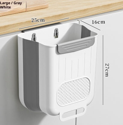 Kitchen Wall-mounted Trash Can, Household Foldable Large Capacity