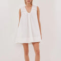 New Womens Vest-style Pleated V-neck Sleeveless Pullover Dress With Wide Straps