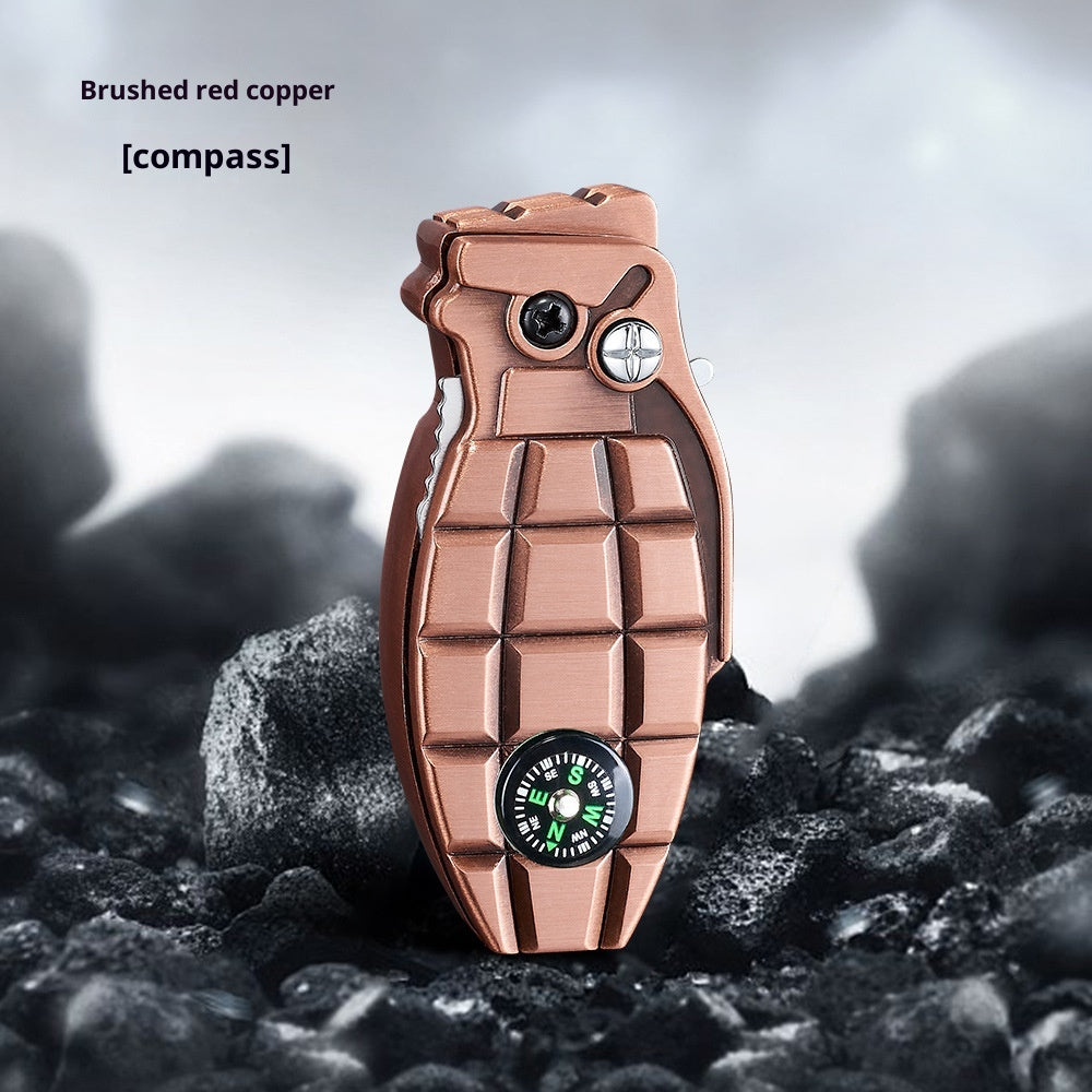 Creative Grenade-shaped Windproof Lighter With Knife