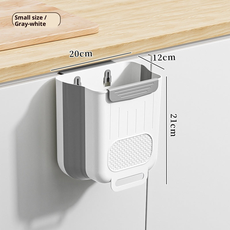 Kitchen Wall-mounted Trash Can, Household Foldable Large Capacity