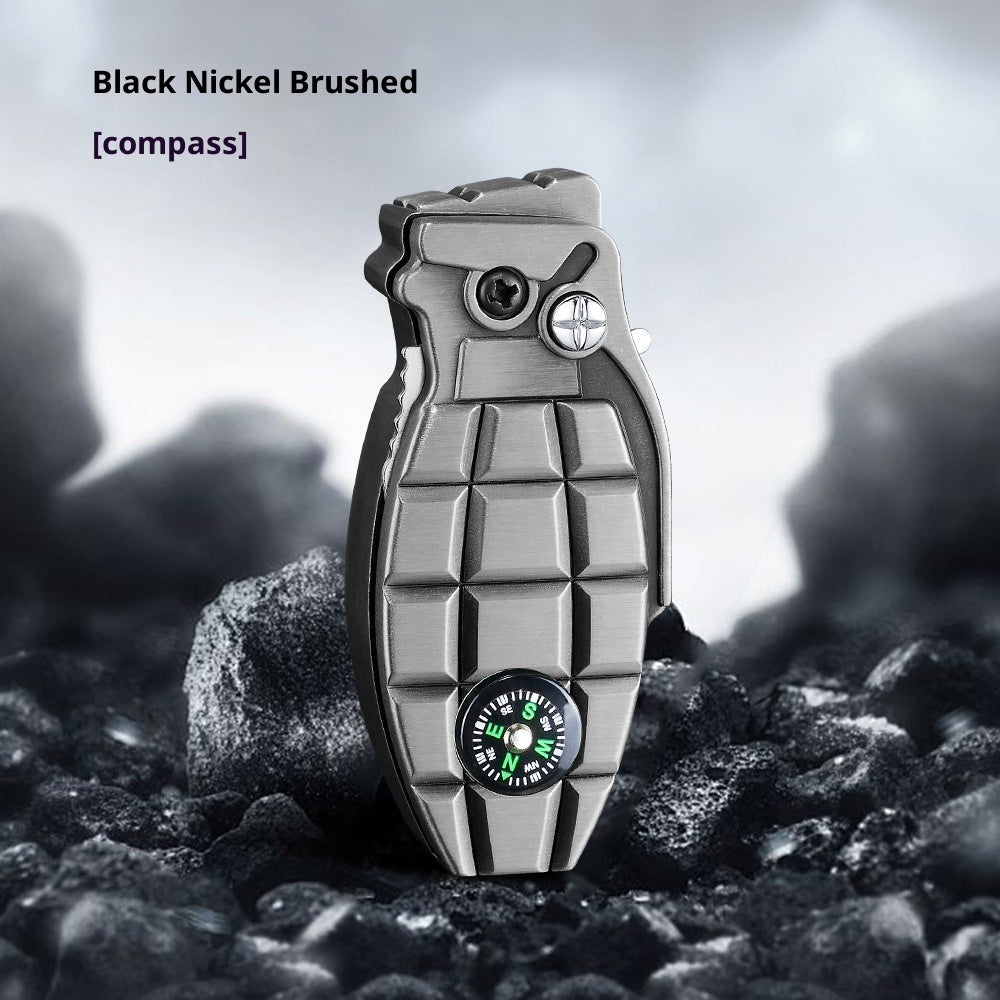 Creative Grenade-shaped Windproof Lighter With Knife