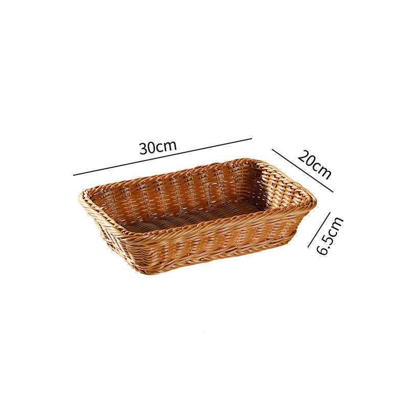 Plastic Handmade Rattan Fruit Basket Vegetable Box