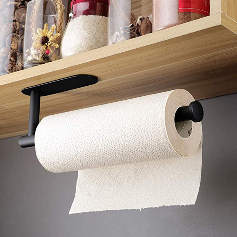 No-drill 304 Stainless Steel Kitchen Paper Towel Holder Wall-mounted Toilet Paper Holder Multifunctional Bathroom Shelf