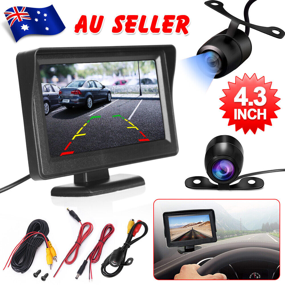 Waterproof HD Car Reverse Camera Kit Monitor Night Vision Rear View Parking Cam