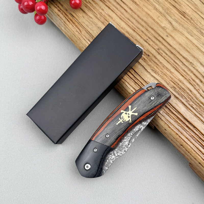 Portable Damascus Steel Folding Knife