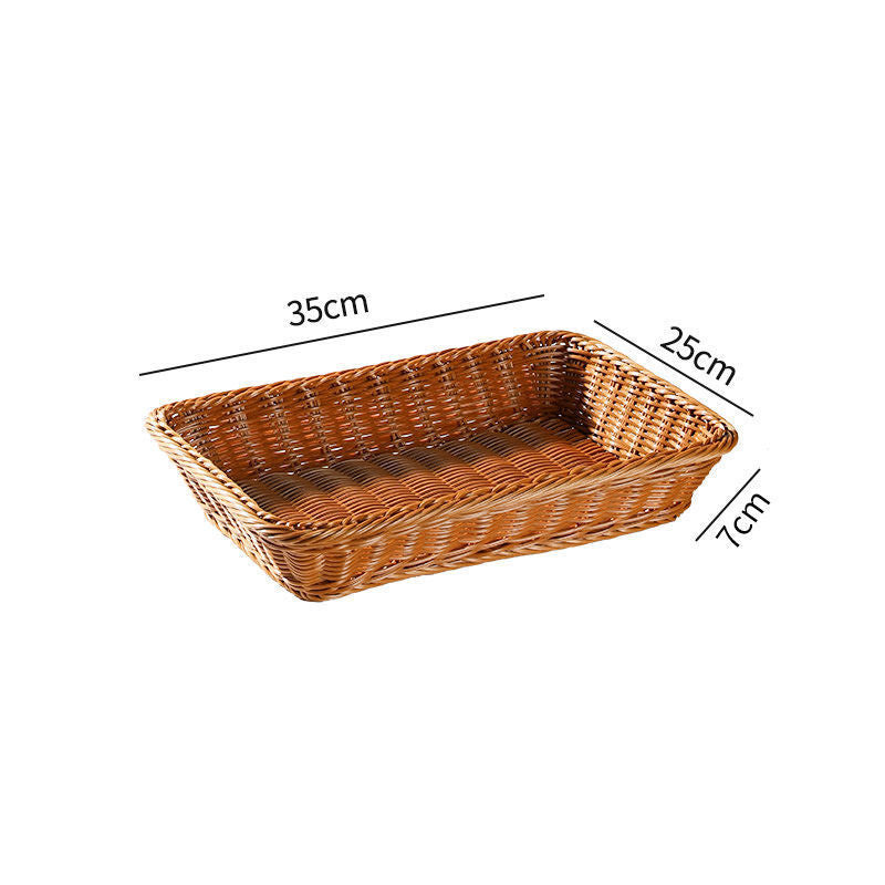 Plastic Handmade Rattan Fruit Basket Vegetable Box