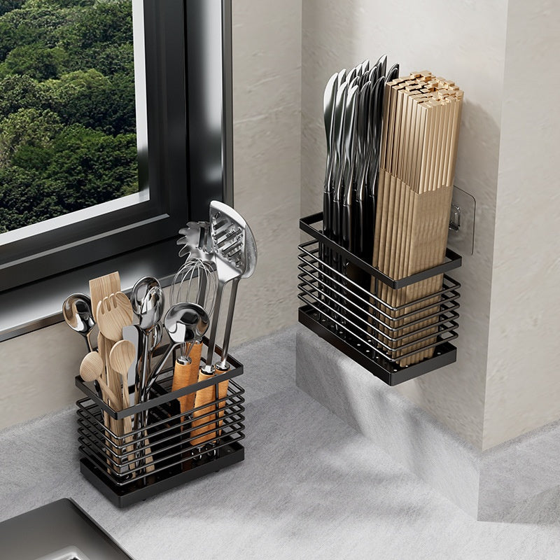 Wall-mounted Kitchen Drying Rack For Chopsticks Storage