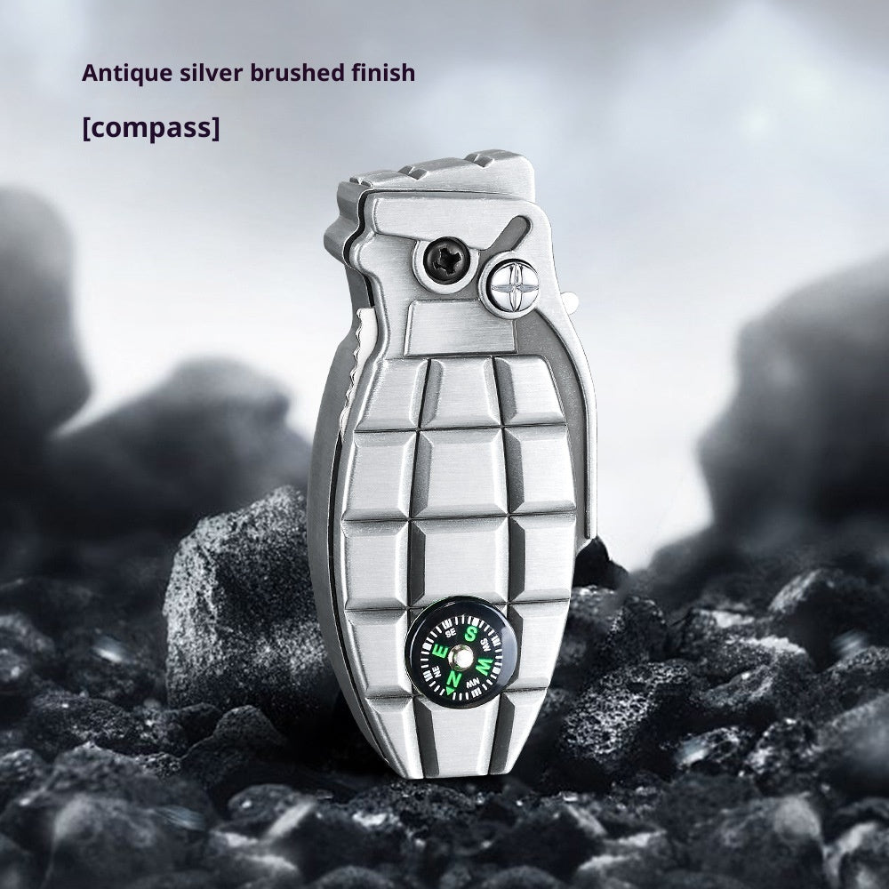 Creative Grenade-shaped Windproof Lighter With Knife