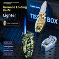 Creative Grenade-shaped Windproof Lighter With Knife
