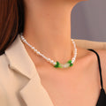 Creative Lucky Crystal Green Vegetable Earrings Clavicle Chain