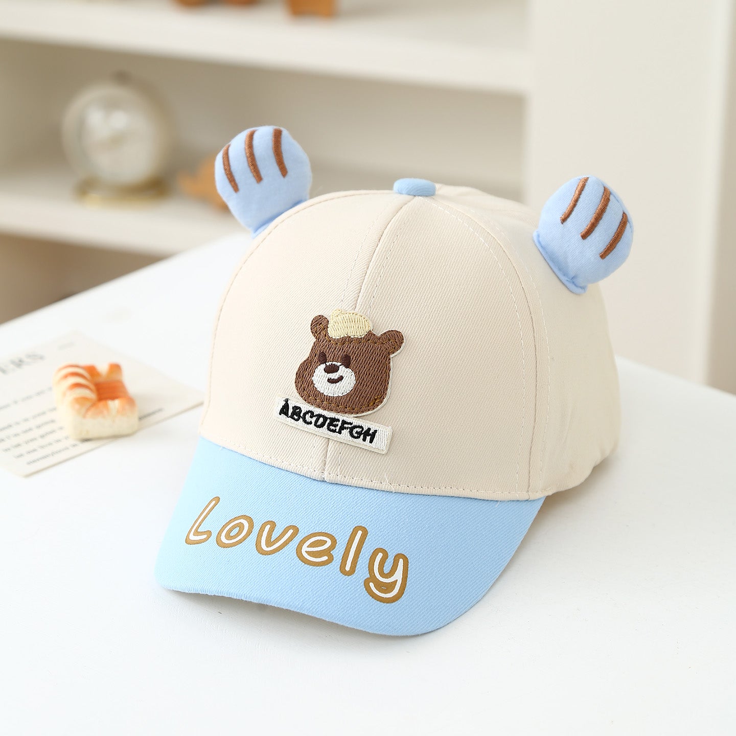 New Boys And Girls' Baseball Caps Featuring Cartoon Teddy Bear In Multi-color With Lettered Brim For Outdoor Sun Protection And Shade.