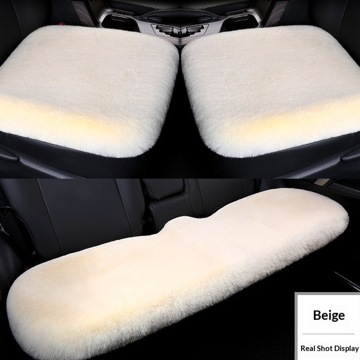 Thickened Winter Car Seat Cushion Plush Three-piece Set